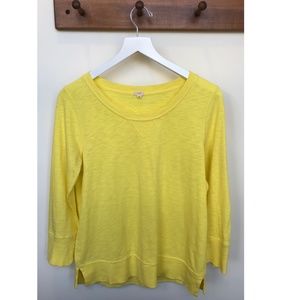 J.Crew Yellow 3/4 Sleeve Shirt (Small)